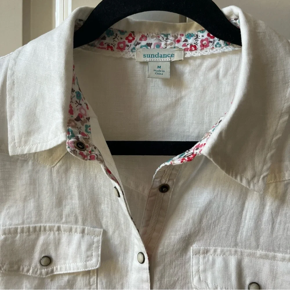 NWT Sundance Willow Linen Sleeveless Top - White, size medium - Picture 5 of 8